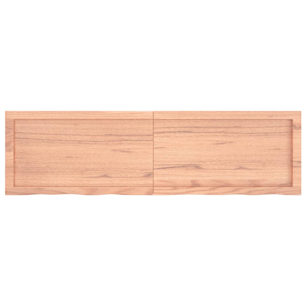 Vägghylla ljusbrun 140x40x(2-6) cm behandlad massiv ek