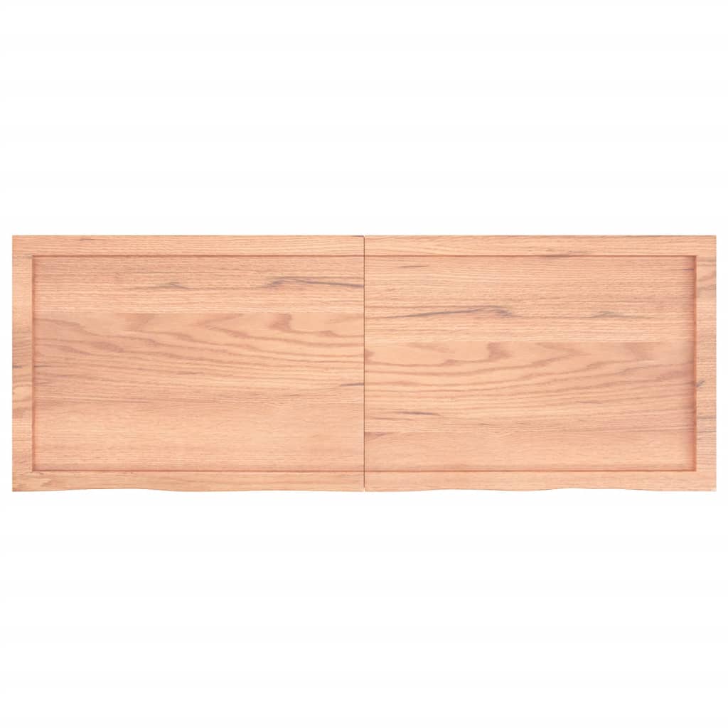 Vägghylla ljusbrun 140x50x(2-6) cm behandlad massiv ek