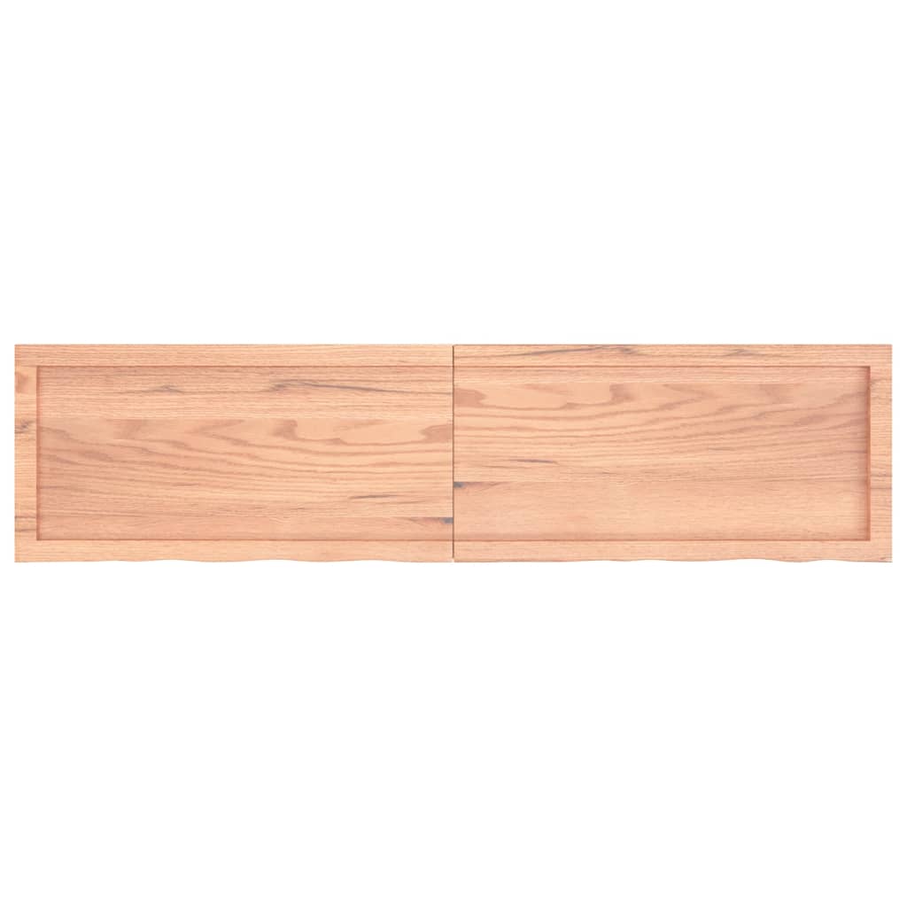 Vägghylla ljusbrun 160x40x(2-4) cm behandlad massiv ek