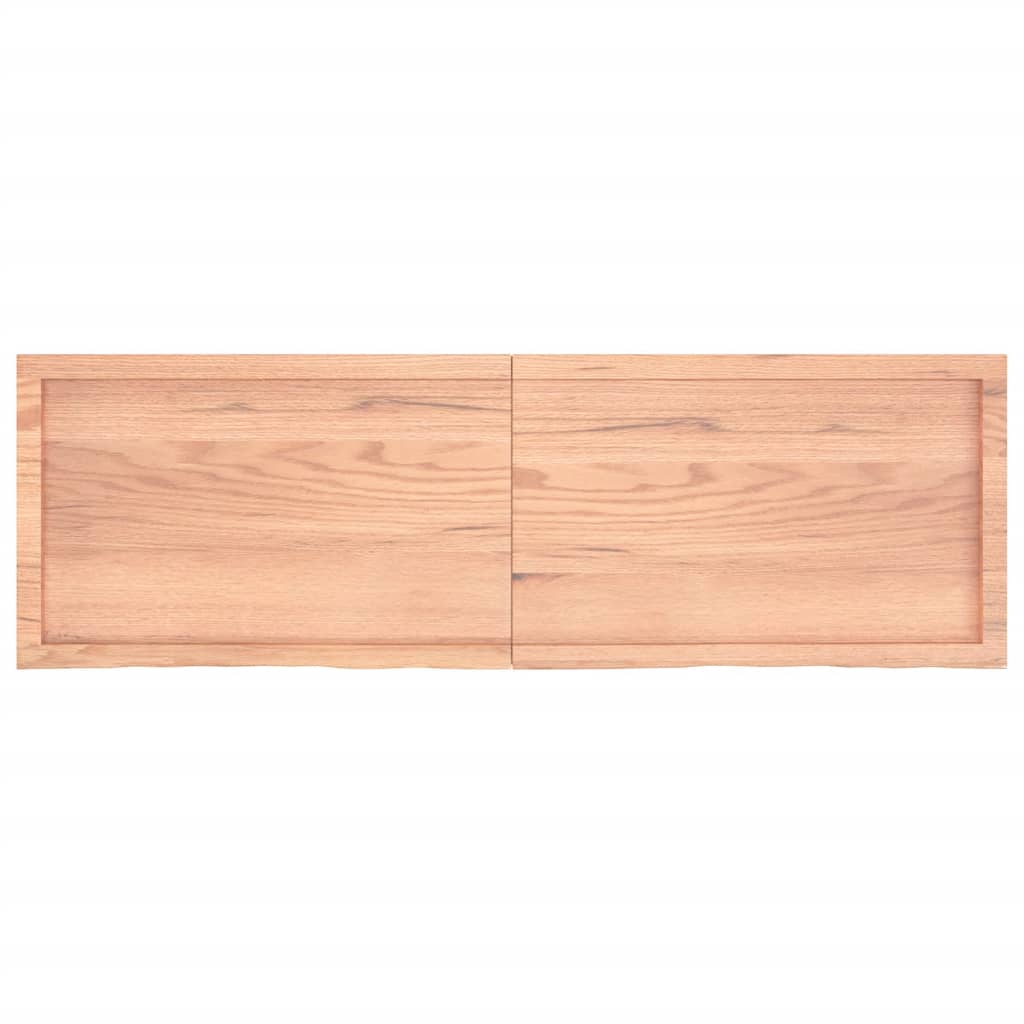 Vägghylla ljusbrun 160x50x(2-6) cm behandlad massiv ek