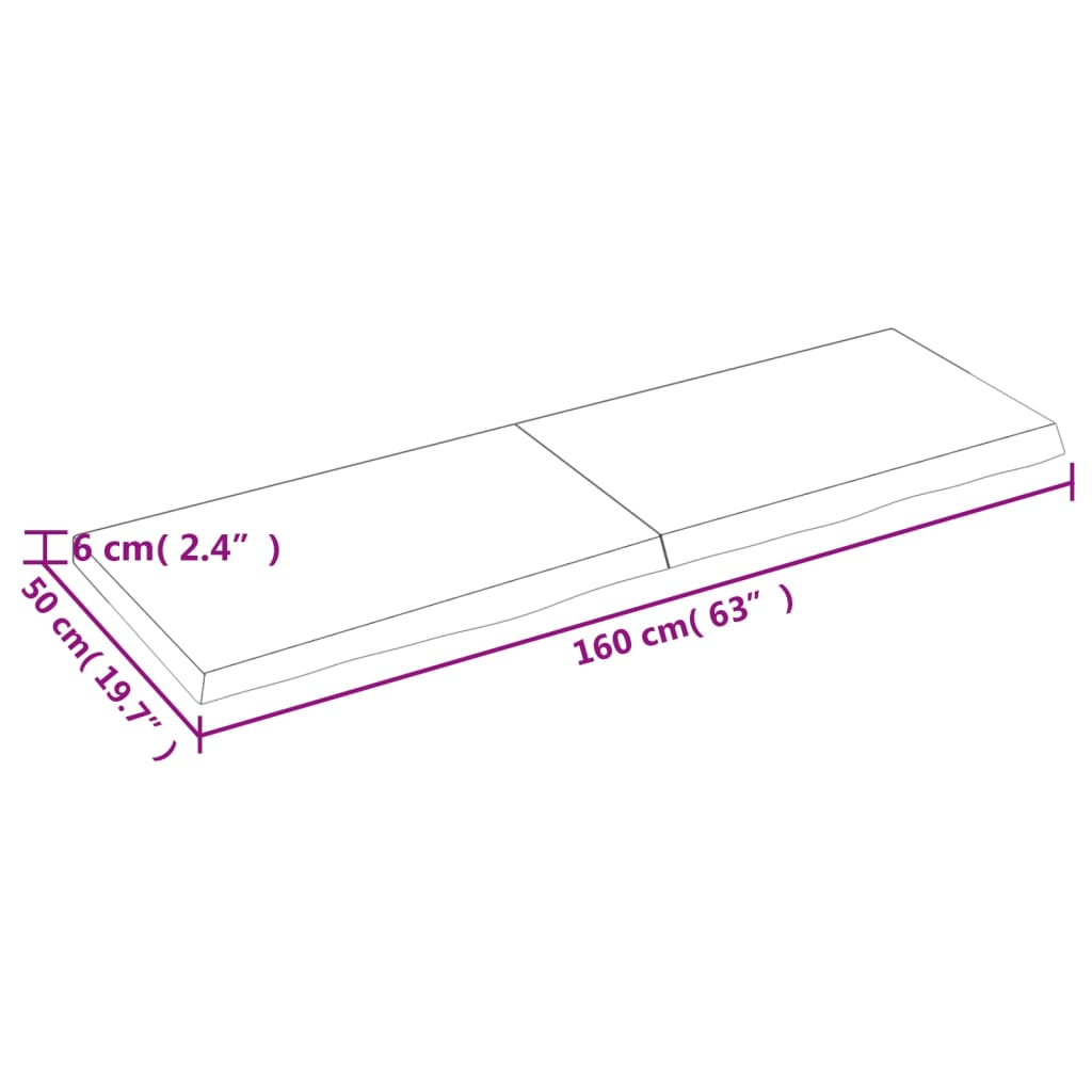 Vägghylla ljusbrun 160x50x(2-6) cm behandlad massiv ek