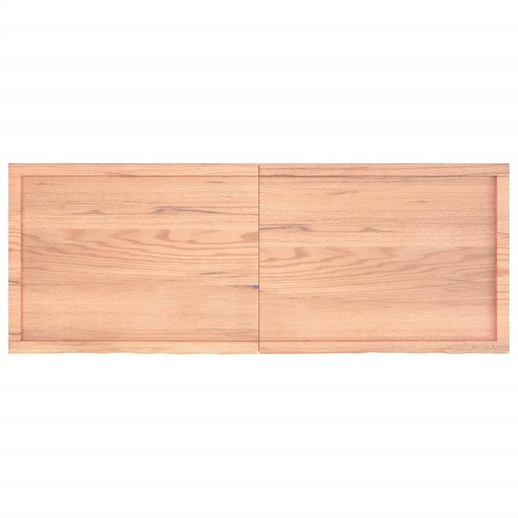 Vägghylla ljusbrun 160x60x(2-4) cm behandlad massiv ek