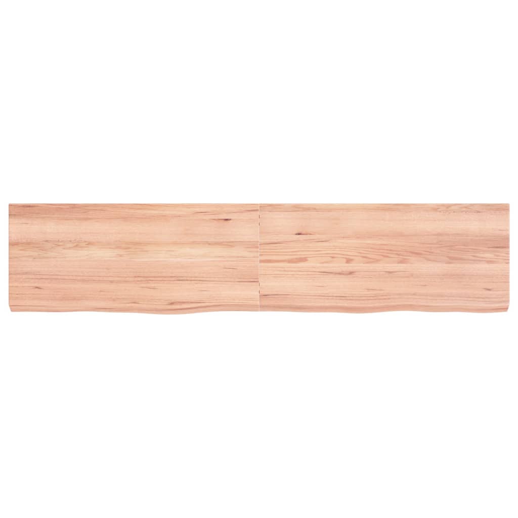 Vägghylla ljusbrun 180x40x(2-6) cm behandlad massiv ek