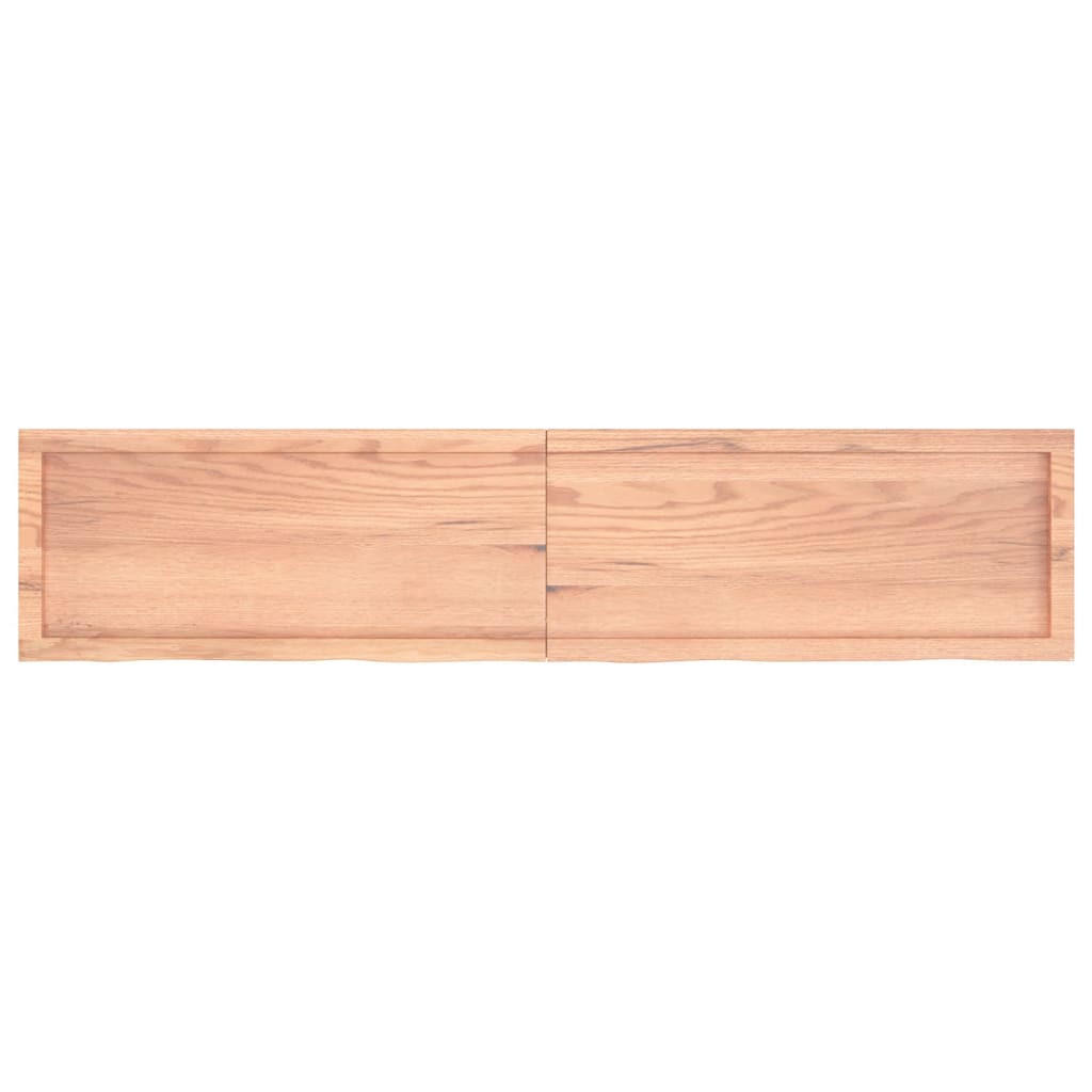 Vägghylla ljusbrun 180x40x(2-6) cm behandlad massiv ek