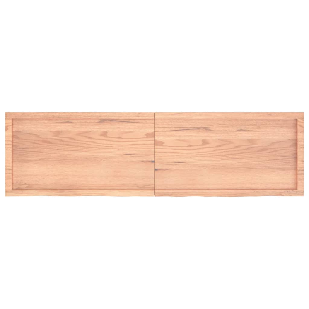 Vägghylla ljusbrun 180x50x(2-4) cm behandlad massiv ek