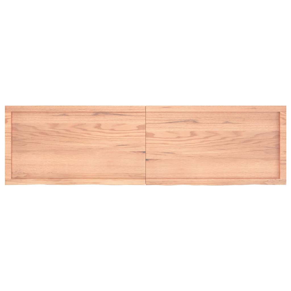 Vägghylla ljusbrun 180x50x(2-6) cm behandlad massiv ek