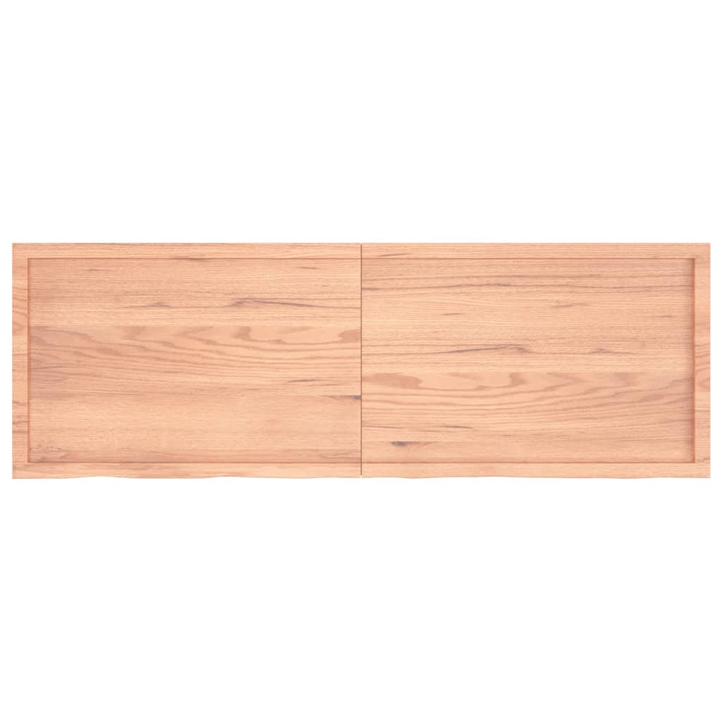 Vägghylla ljusbrun 180x60x(2-6) cm behandlad massiv ek