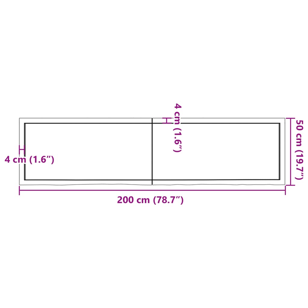 Vägghylla ljusbrun 200x50x(2-6) cm behandlad massiv ek