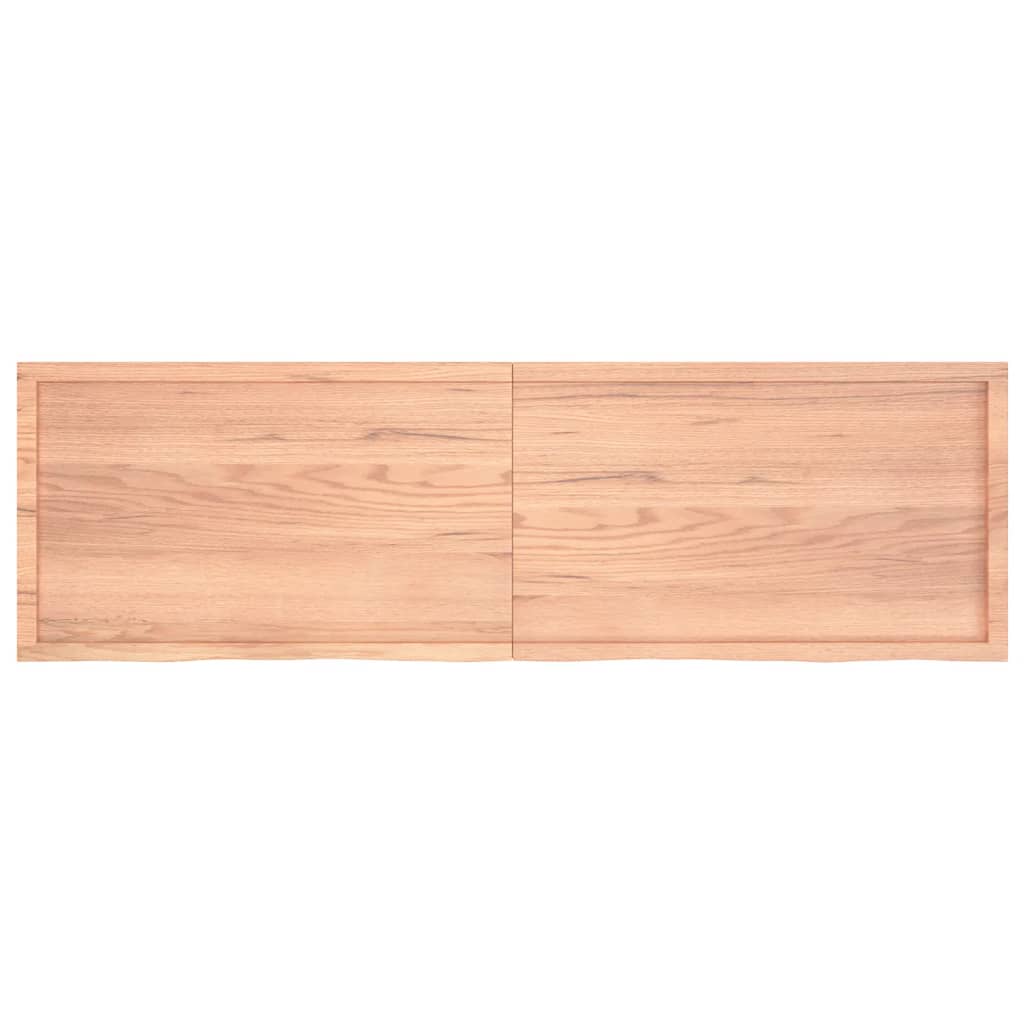 Vägghylla ljusbrun 200x60x(2-4) cm behandlad massiv ek