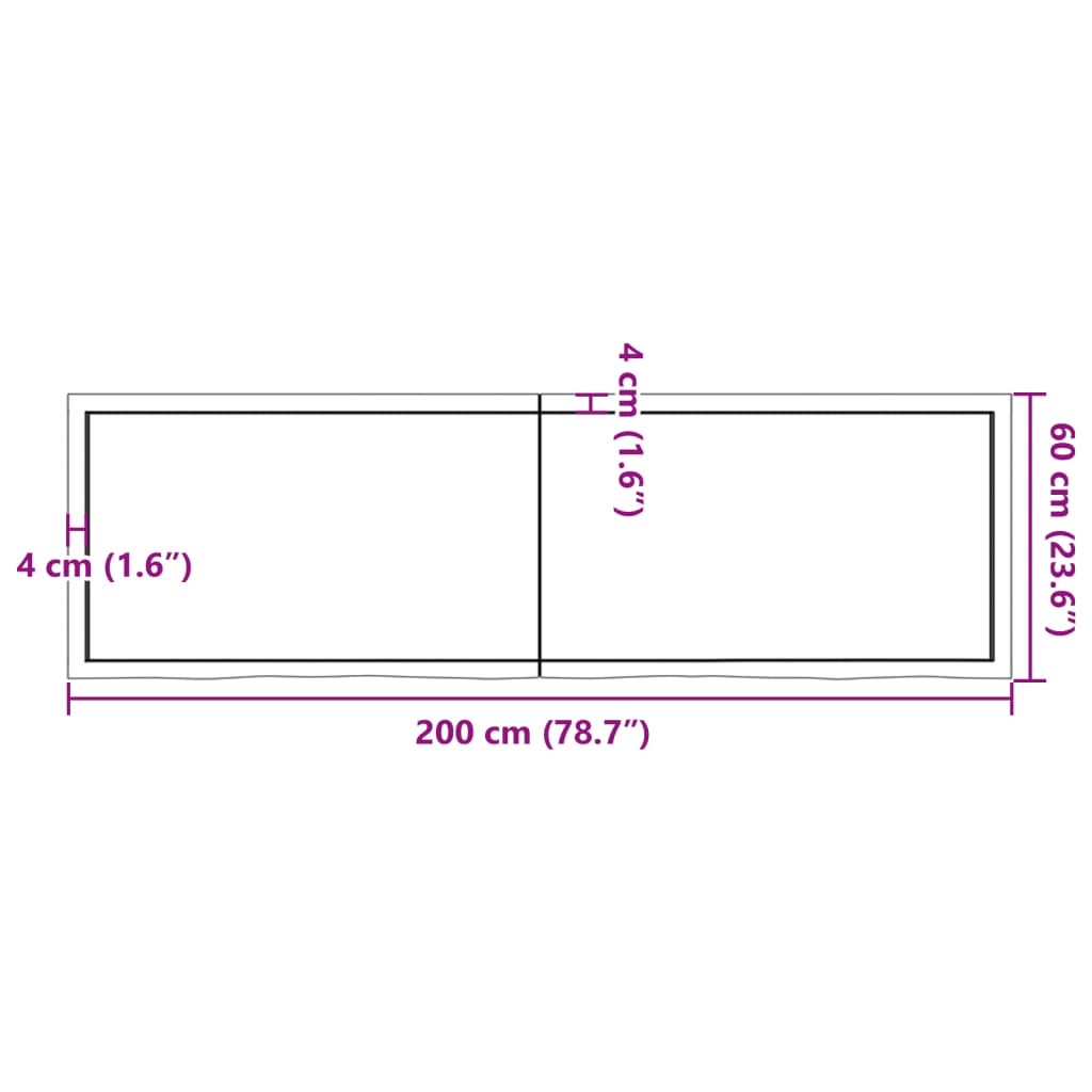 Vägghylla ljusbrun 200x60x(2-6) cm behandlad massiv ek