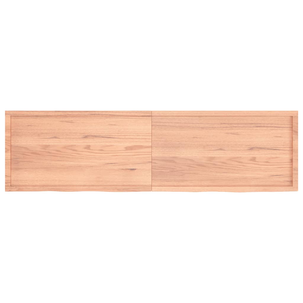 Vägghylla ljusbrun 220x60x(2-6) cm behandlad massiv ek