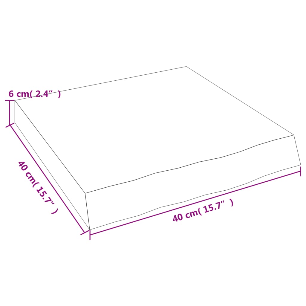 Vägghylla mörkbrun 40x40x(2-6) cm behandlad massiv ek