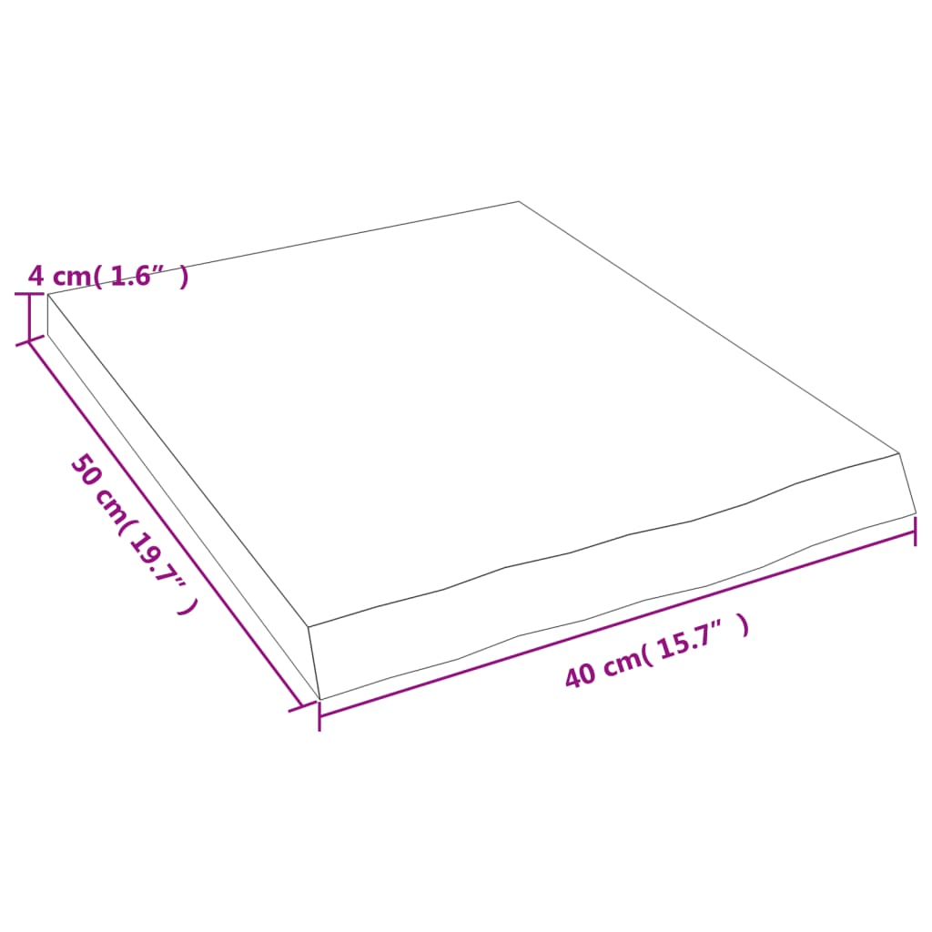 Vägghylla mörkbrun 40x50x(2-4) cm behandlad massiv ek