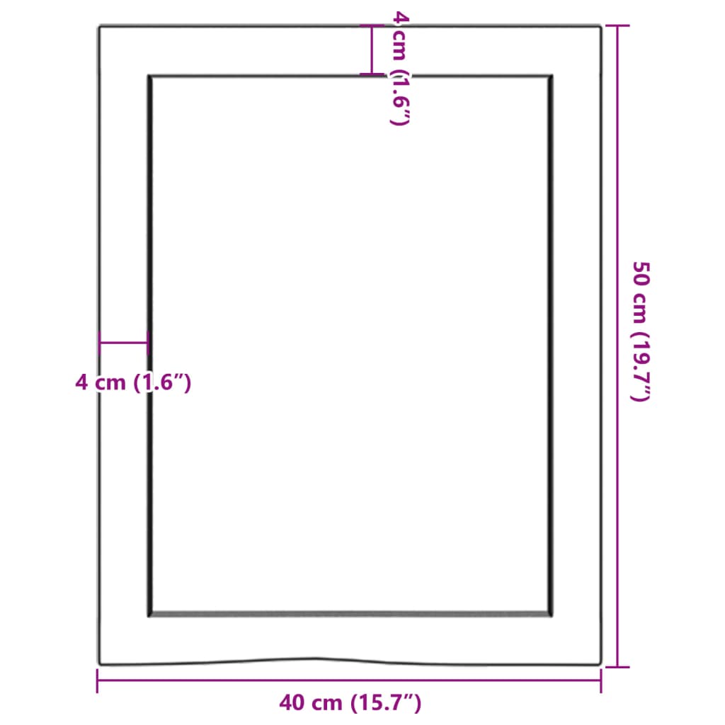 Vägghylla mörkbrun 40x50x(2-4) cm behandlad massiv ek