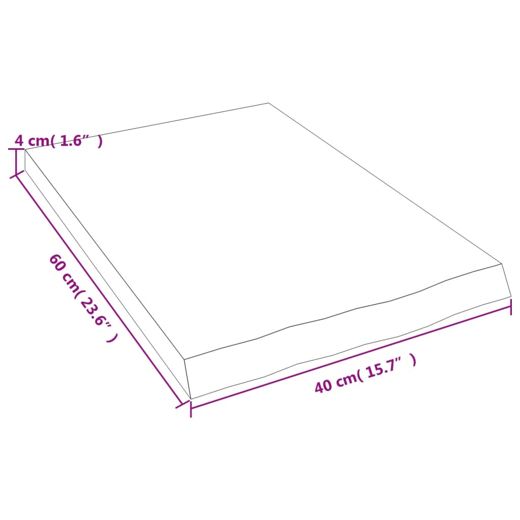 Vägghylla mörkbrun 40x60x(2-4) cm behandlad massiv ek