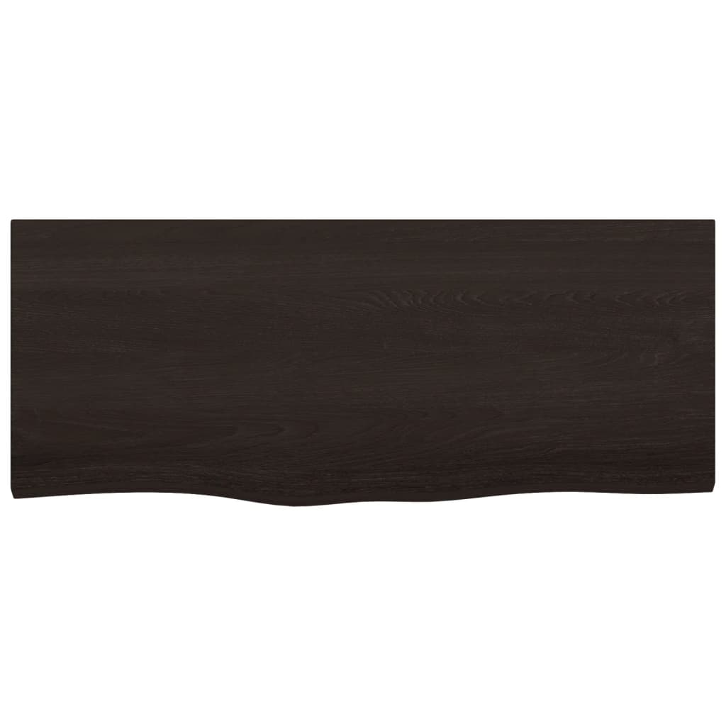 Vägghylla mörkbrun 100x40x(2-4) cm behandlad massiv ek