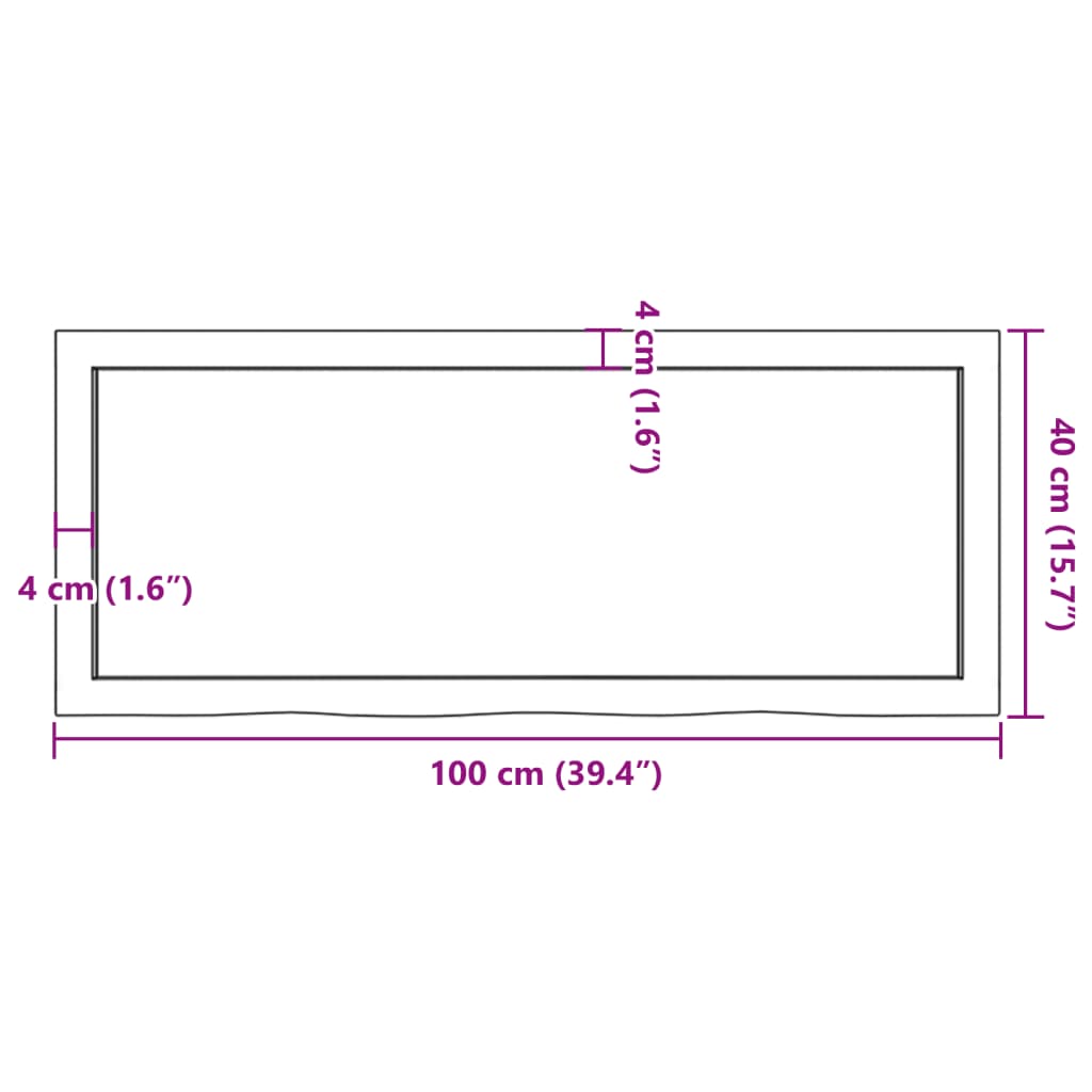 Vägghylla mörkbrun 100x40x(2-4) cm behandlad massiv ek