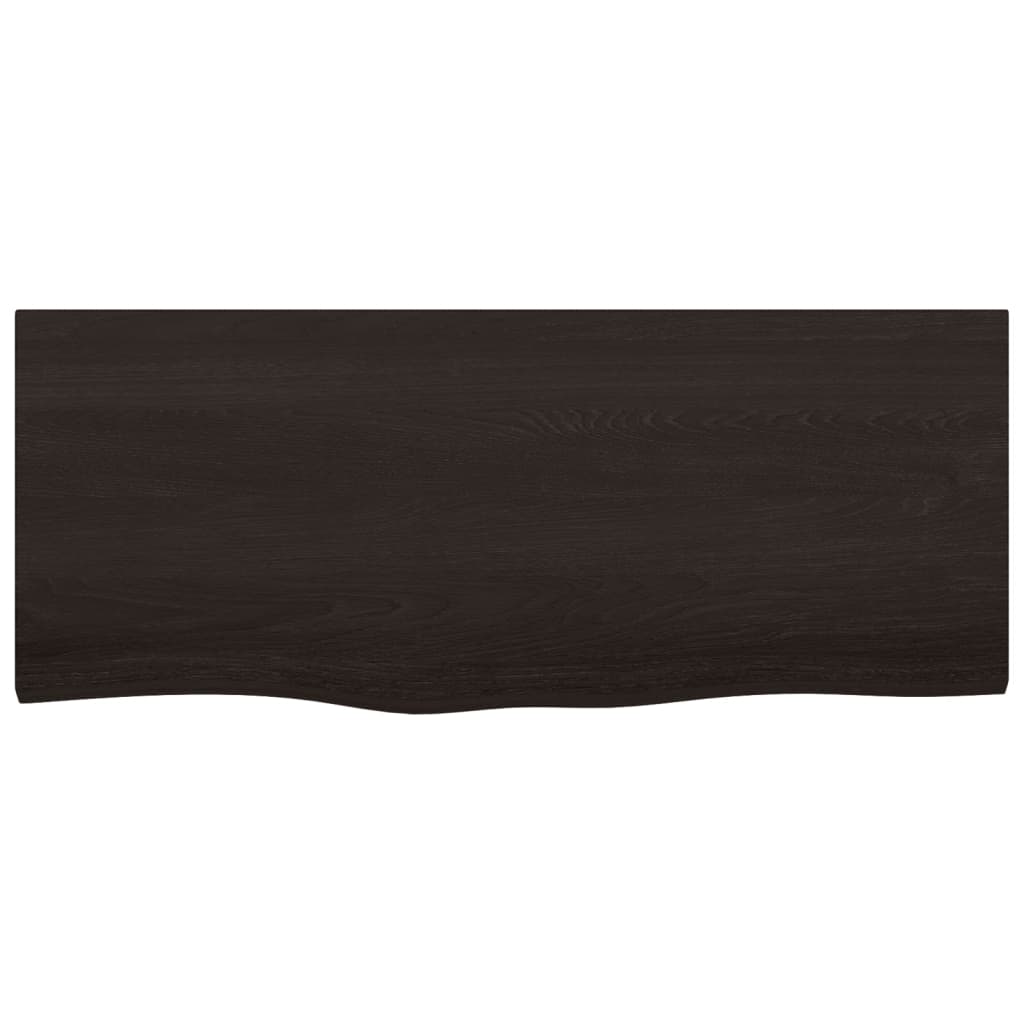 Vägghylla mörkbrun 100x40x(2-6) cm behandlad massiv ek