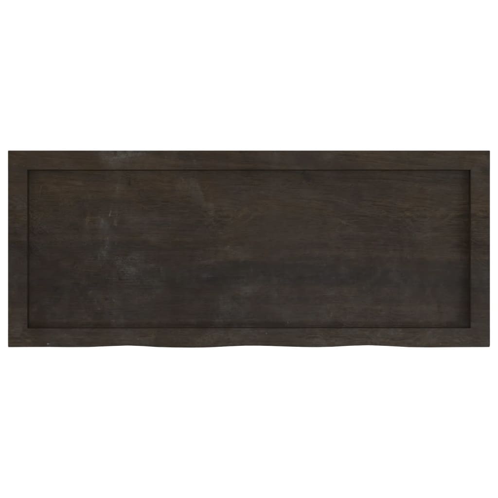 Vägghylla mörkbrun 100x40x(2-6) cm behandlad massiv ek