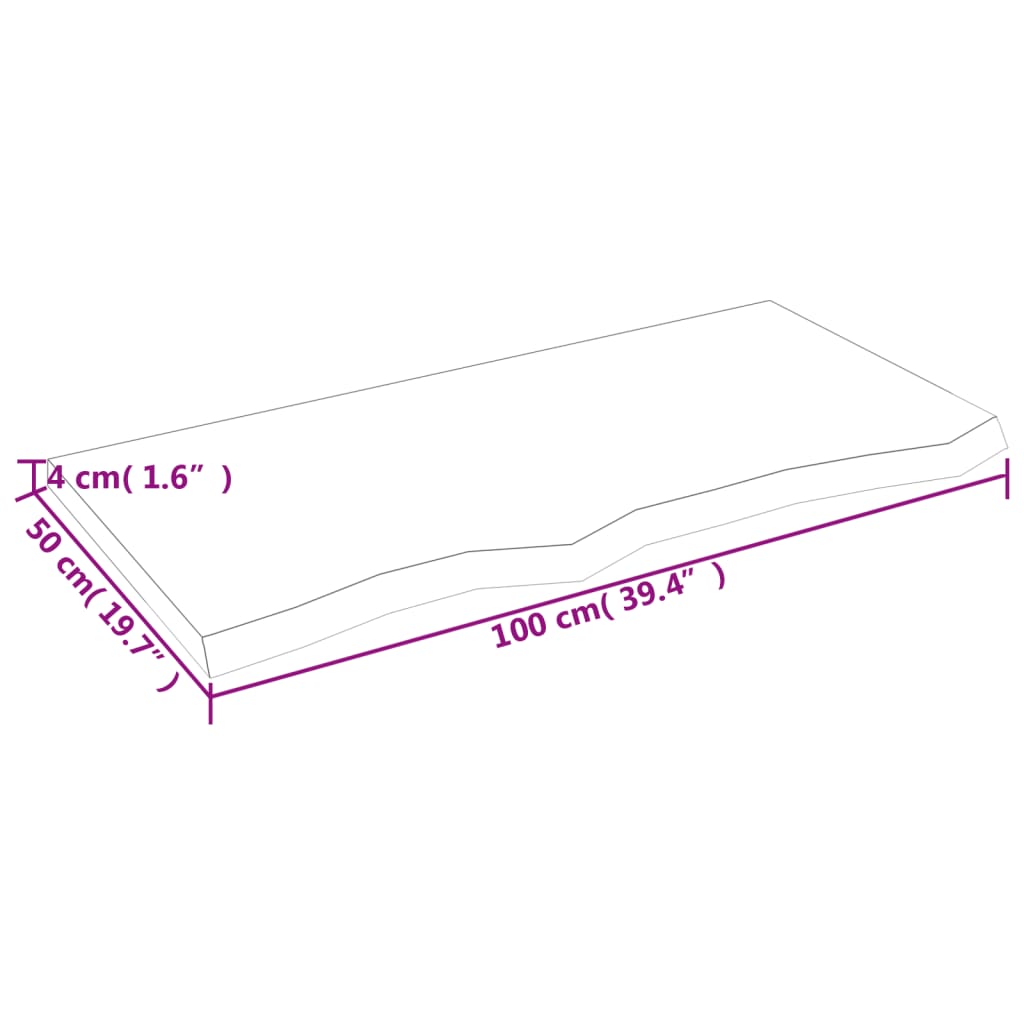 Vägghylla mörkbrun 100x50x(2-4) cm behandlad massiv ek