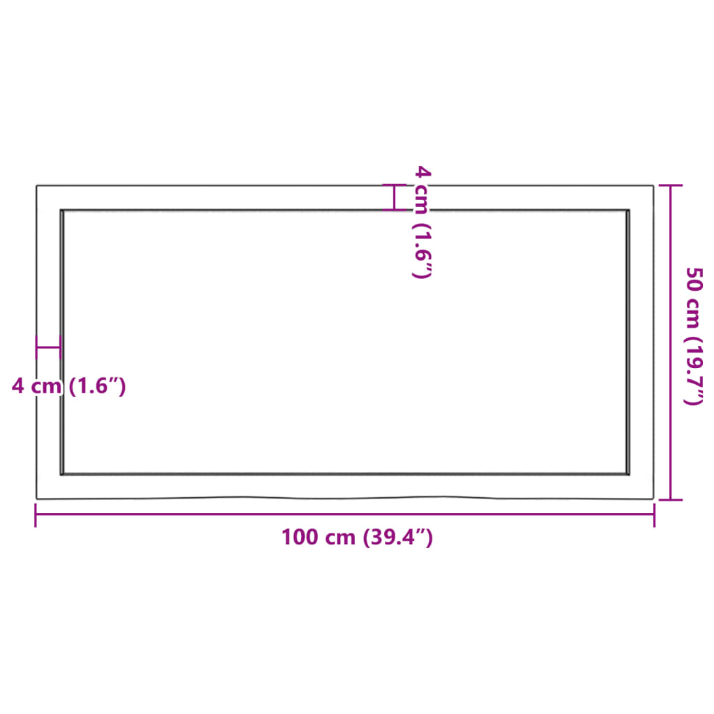 Vägghylla mörkbrun 100x50x(2-6) cm behandlad massiv ek