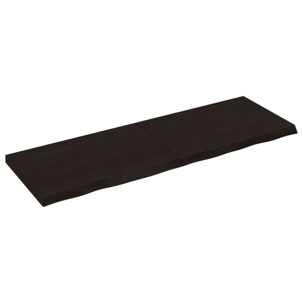 Vägghylla mörkbrun 120x40x(2-4) cm behandlad massiv ek