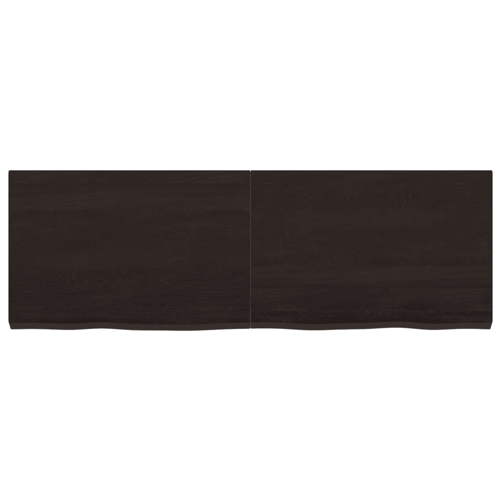 Vägghylla mörkbrun 120x40x(2-4) cm behandlad massiv ek