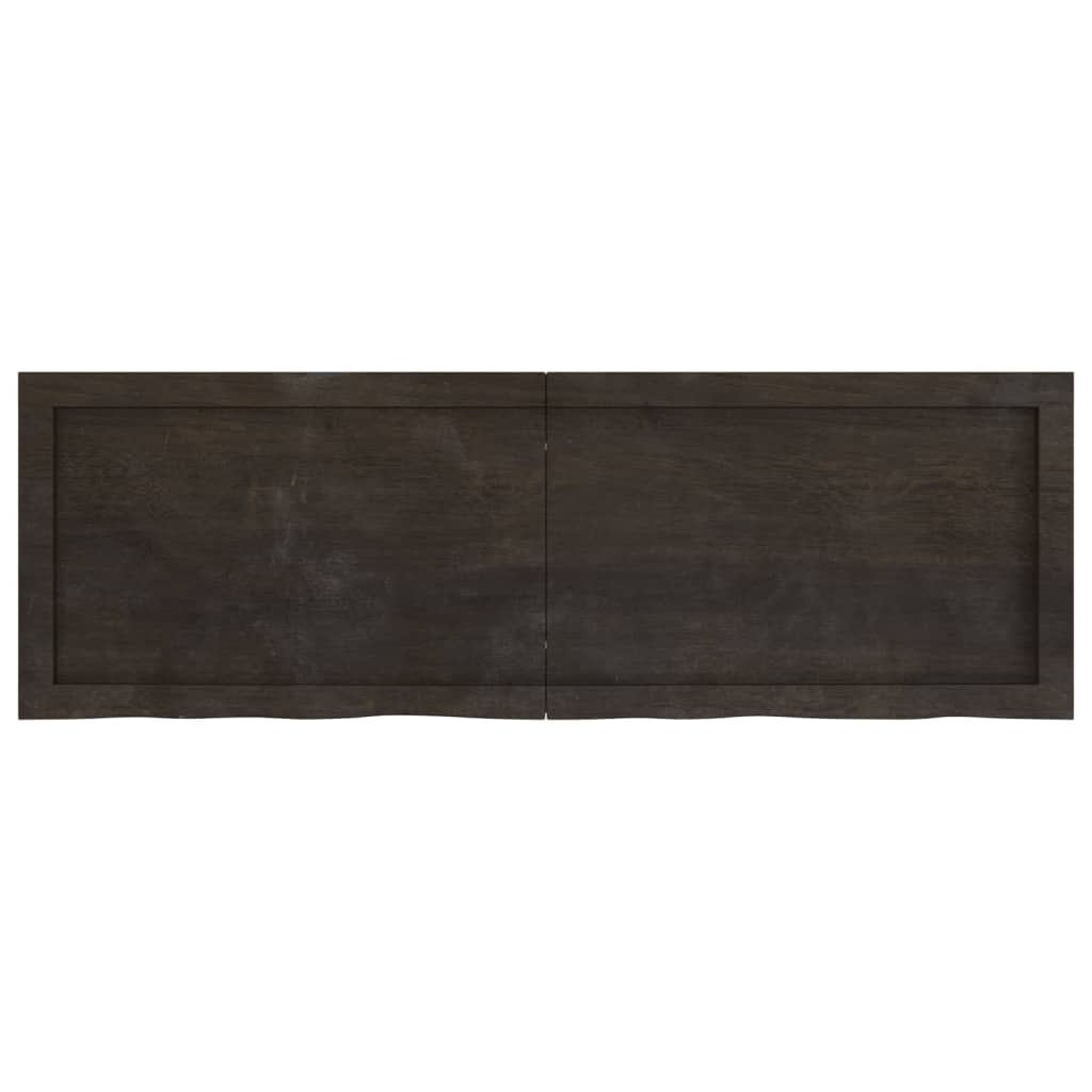 Vägghylla mörkbrun 120x40x(2-4) cm behandlad massiv ek