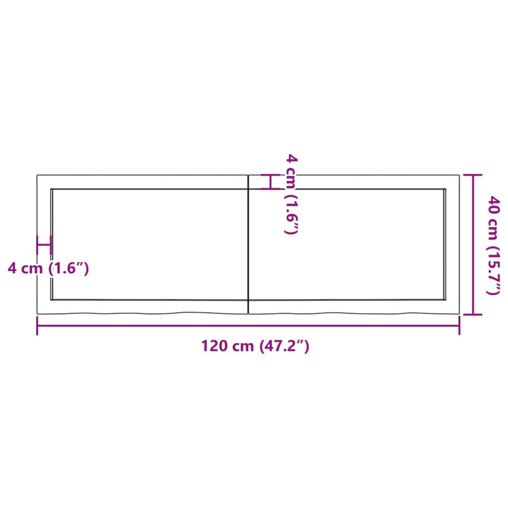 Vägghylla mörkbrun 120x40x(2-4) cm behandlad massiv ek