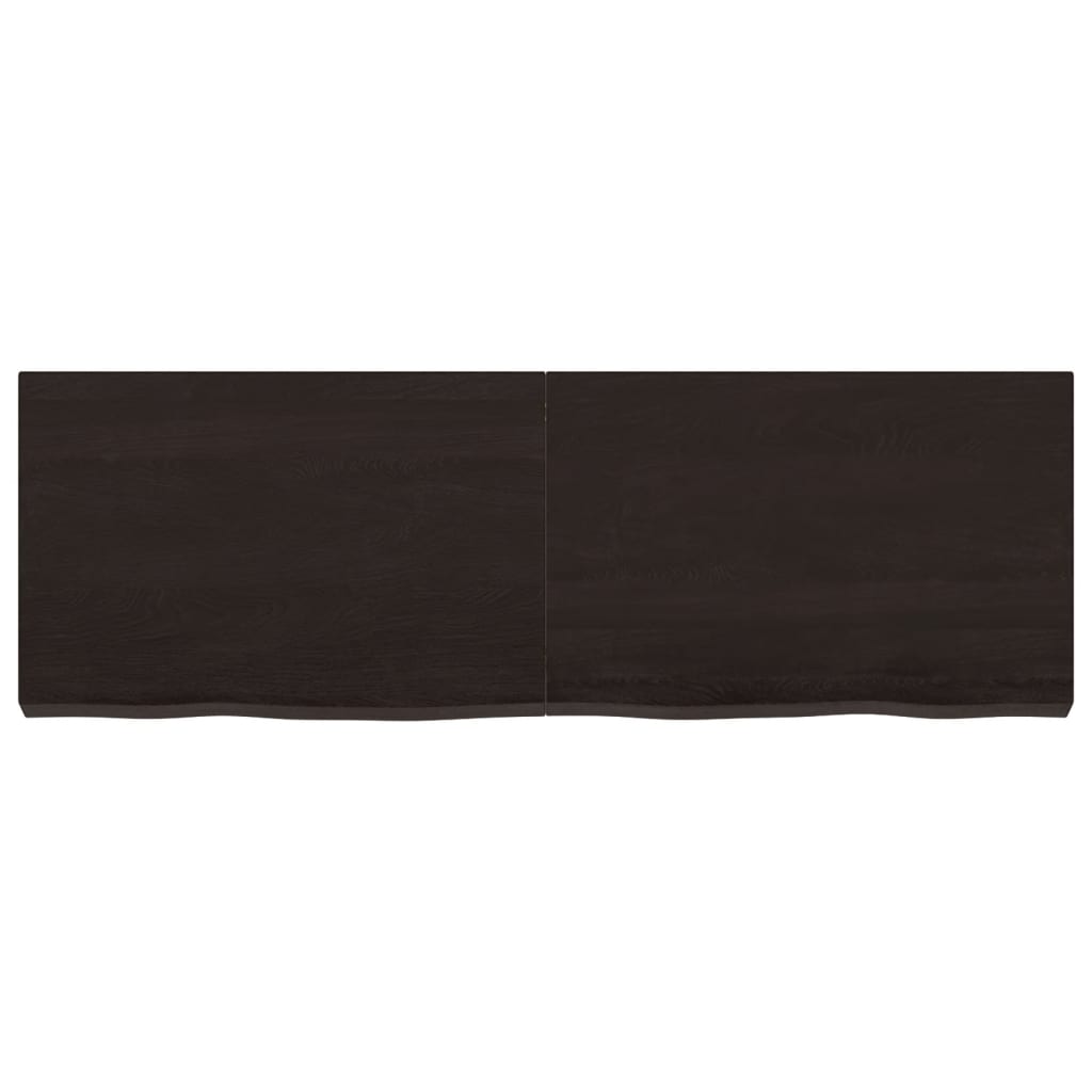 Vägghylla mörkbrun 120x40x(2-6) cm behandlad massiv ek