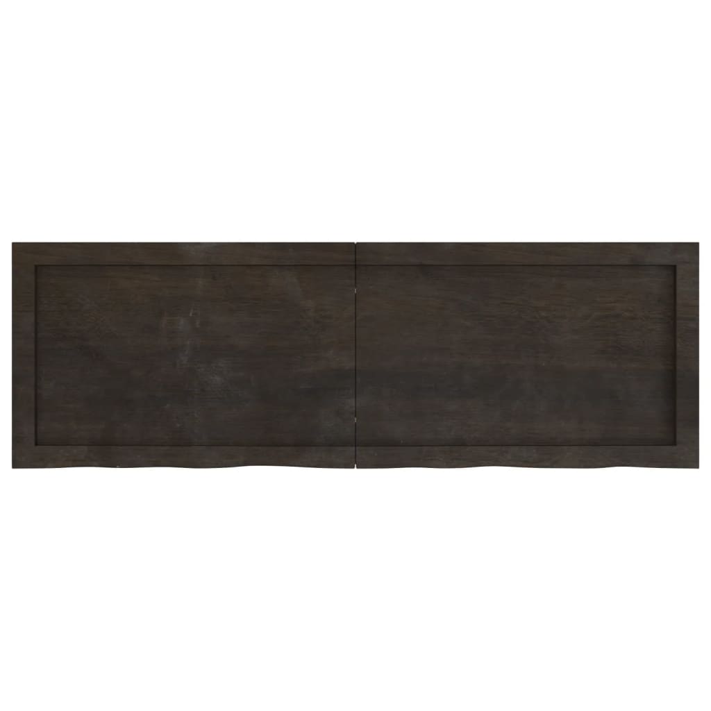 Vägghylla mörkbrun 120x40x(2-6) cm behandlad massiv ek