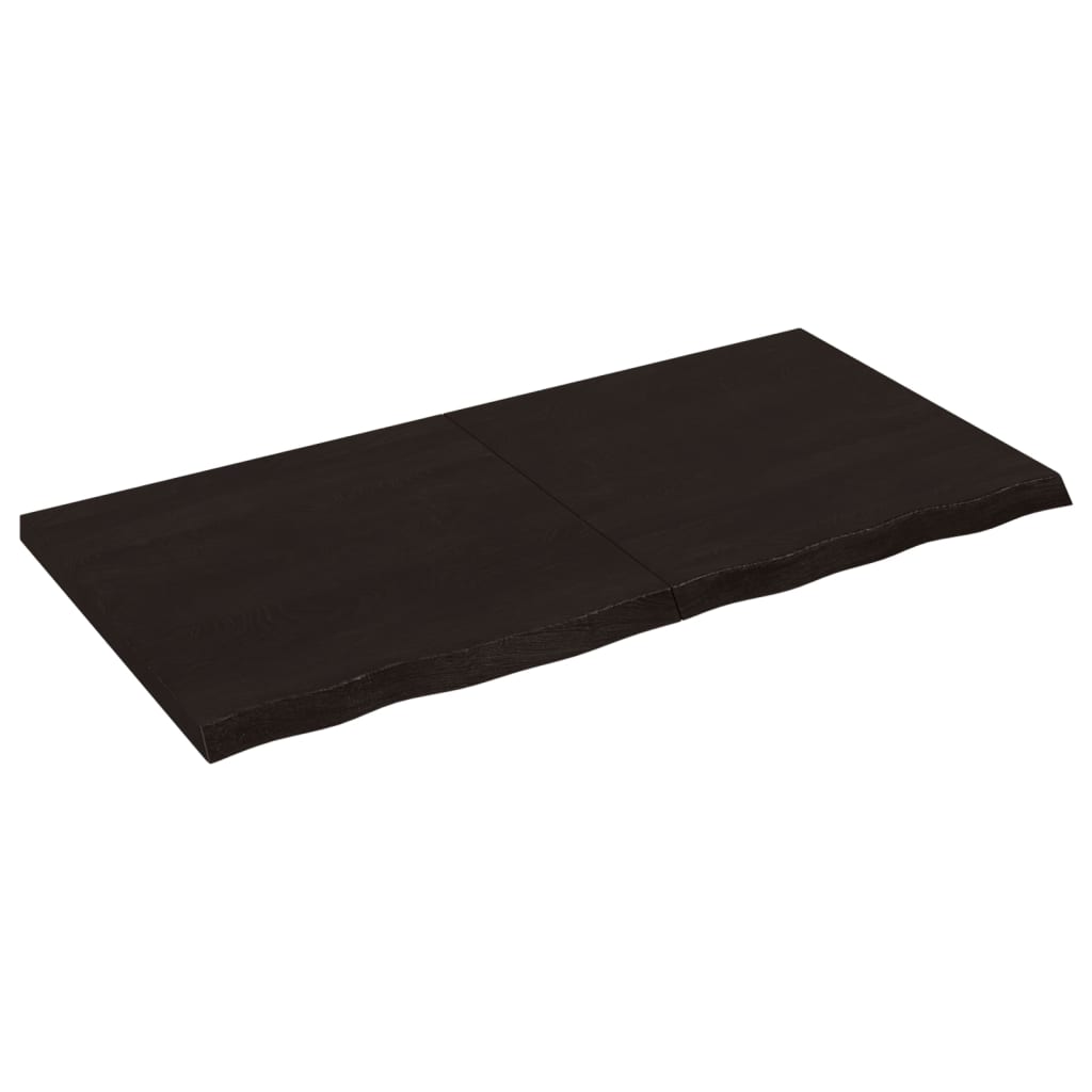 Vägghylla mörkbrun 120x60x(2-4) cm behandlad massiv ek