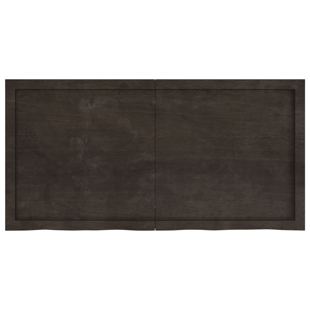 Vägghylla mörkbrun 120x60x(2-4) cm behandlad massiv ek