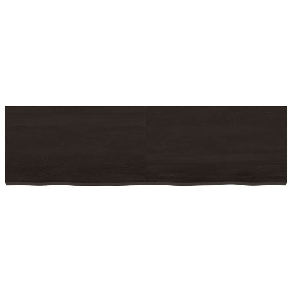 Vägghylla mörkbrun 140x40x(2-4) cm behandlad massiv ek