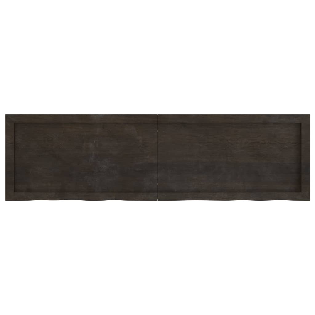 Vägghylla mörkbrun 140x40x(2-4) cm behandlad massiv ek