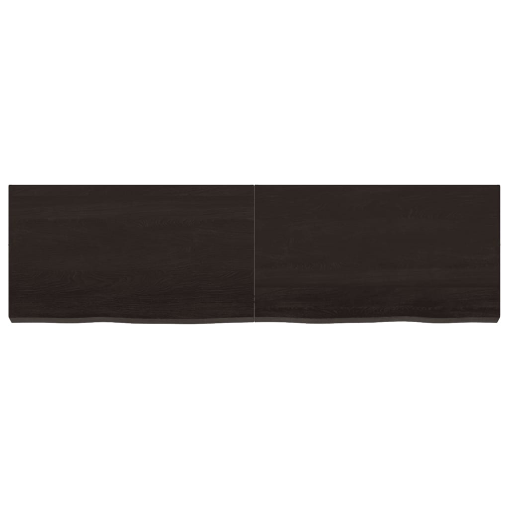 Vägghylla mörkbrun 140x40x(2-6) cm behandlad massiv ek