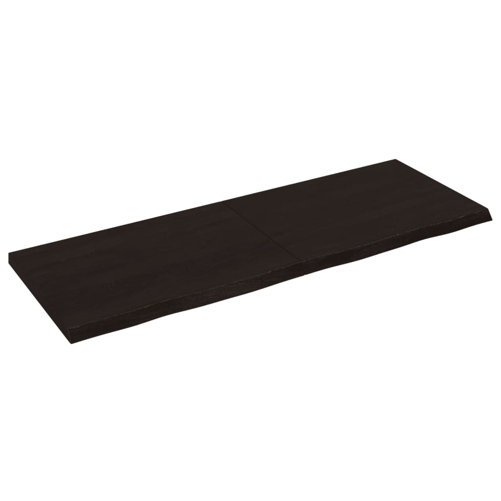 Vägghylla mörkbrun 140x50x(2-4) cm behandlad massiv ek