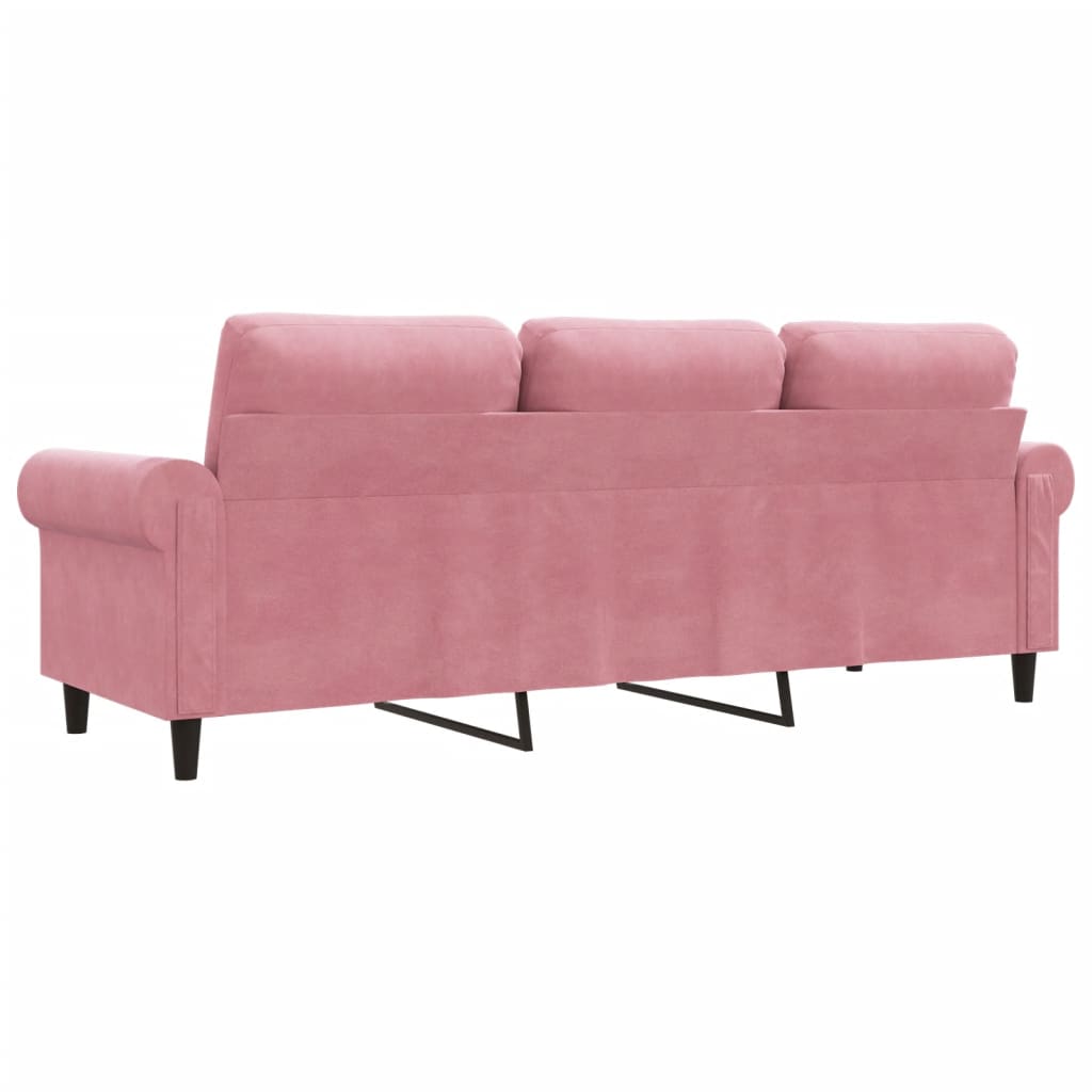 3-sitssoffa rosa 180 cm sammet