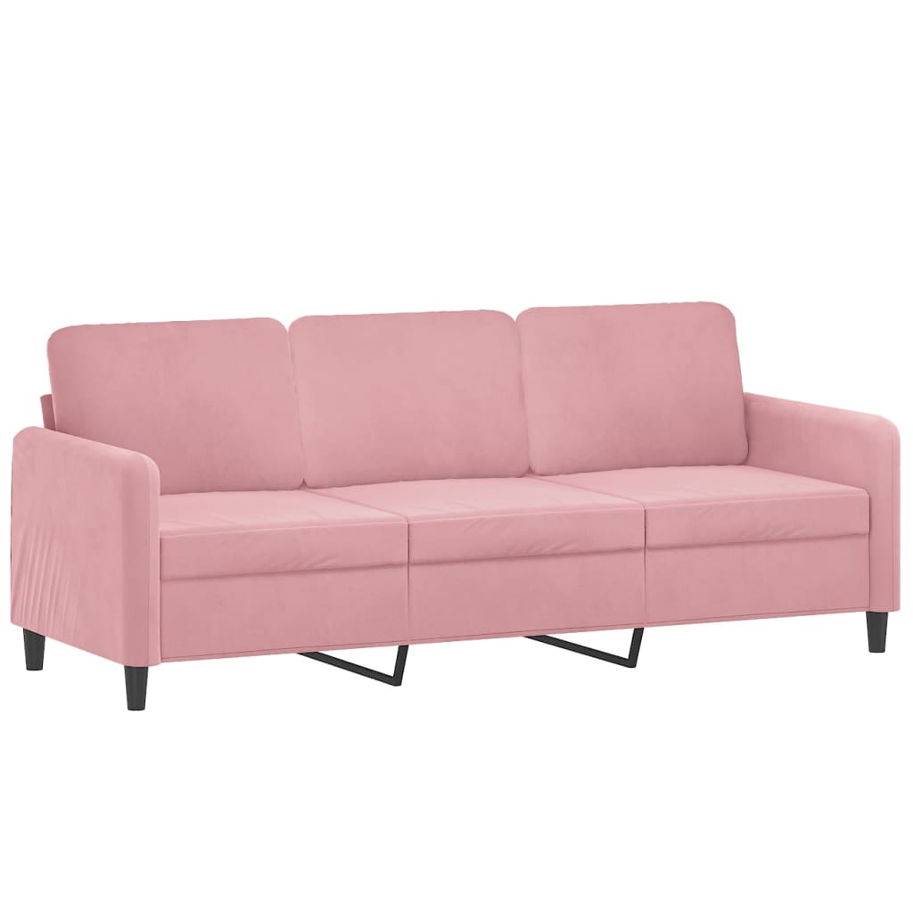 3-sitssoffa rosa 180 cm sammet