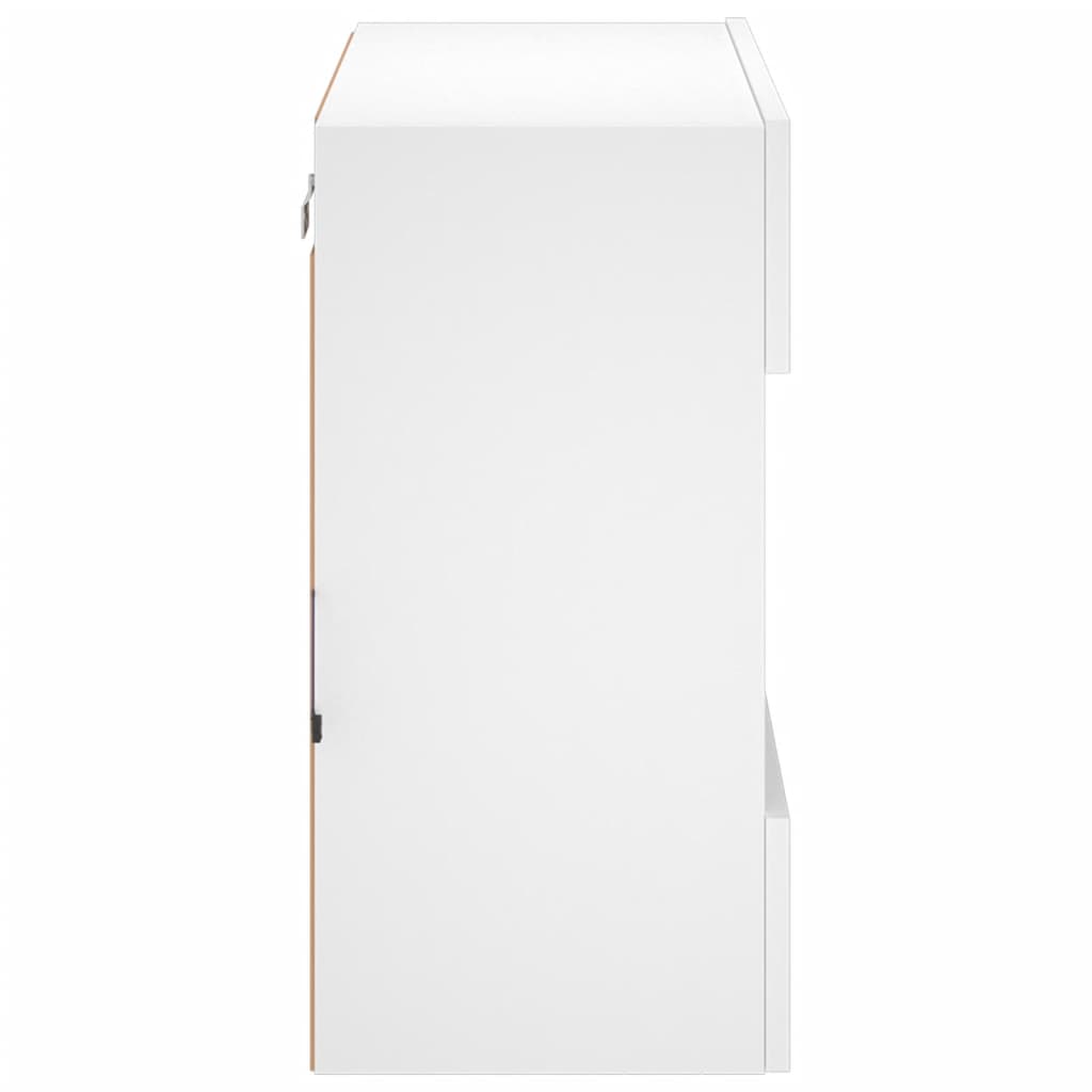 Väggmonterad tv-bänk LED vit 58,5x30x60,5 cm