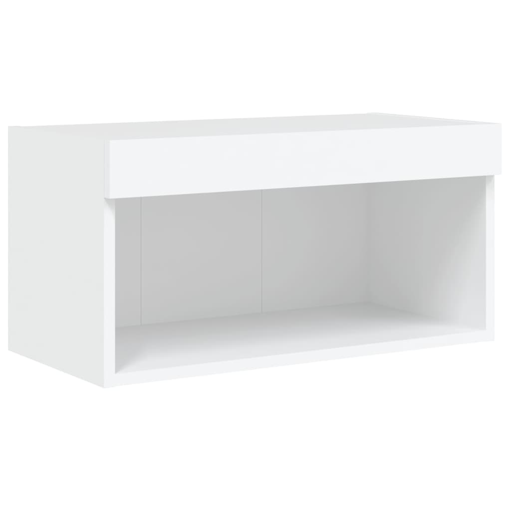 TV-bänk med LED-belysning vit 60x30x30 cm