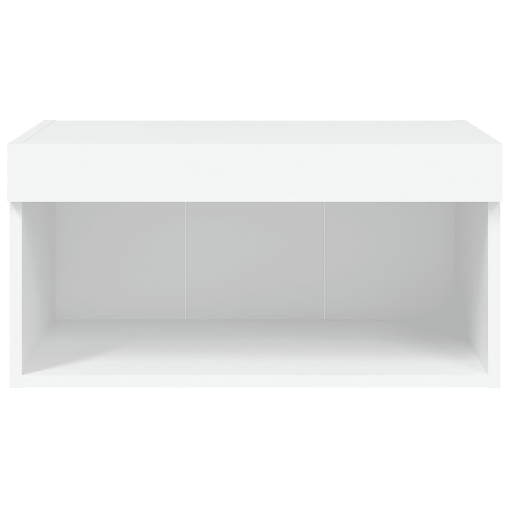 TV-bänk med LED-belysning vit 60x30x30 cm