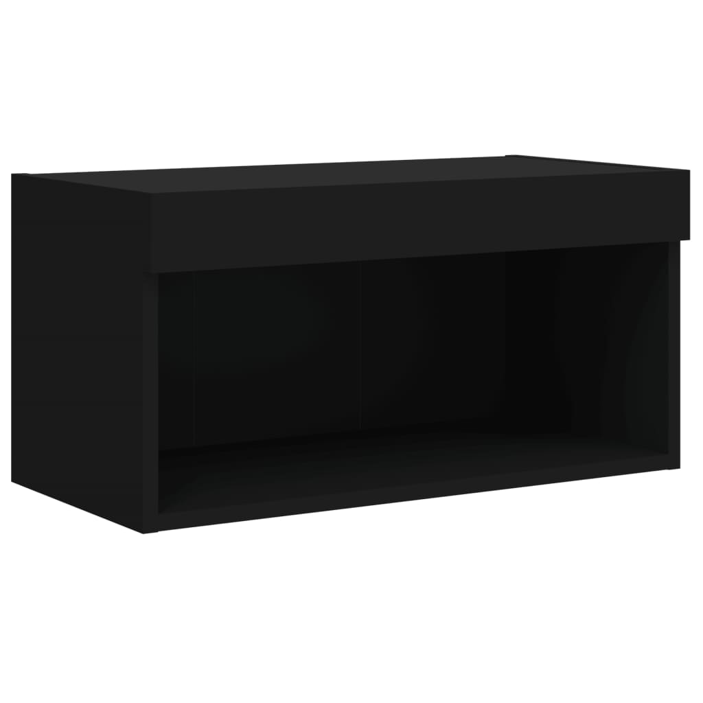 Tv-bänk med LED-belysning svart 60x30x30 cm