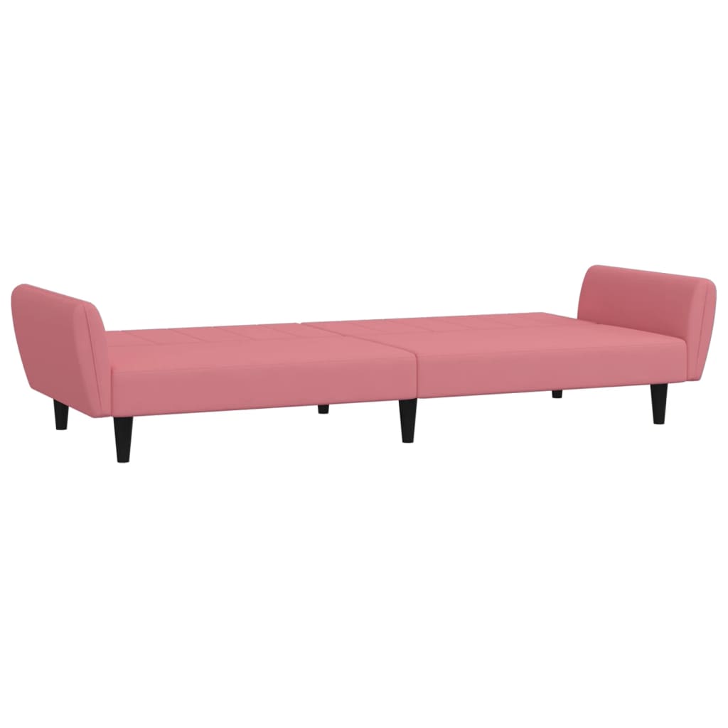 Bäddsoffa 2-sits rosa sammet