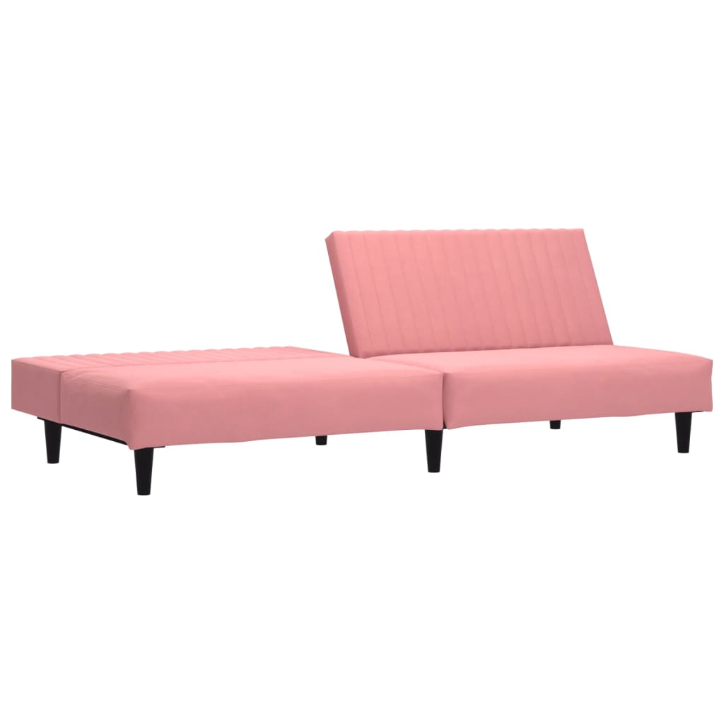 Bäddsoffa 2-sits rosa sammet