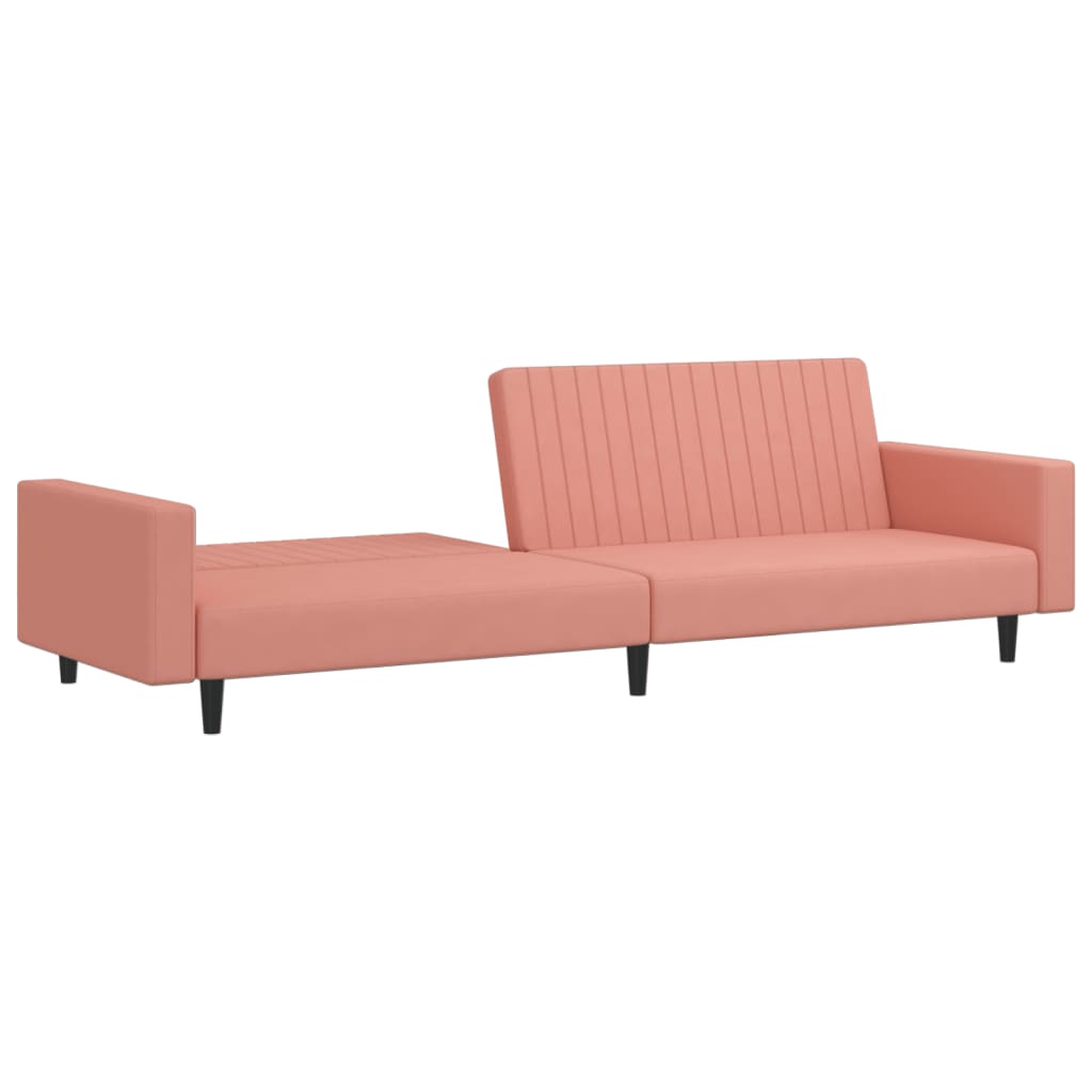 Bäddsoffa 2-sits rosa sammet