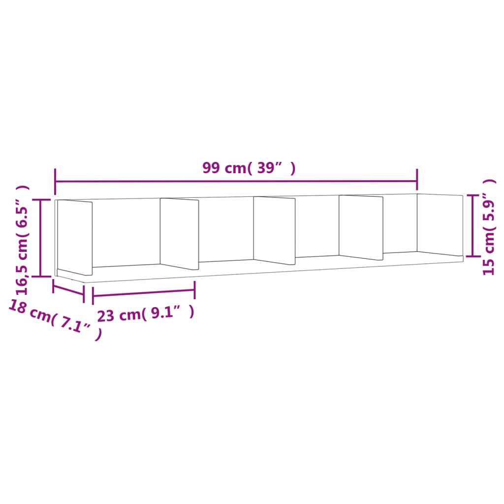 Väggskåp vit 99x18x16,5 cm konstruerat trä