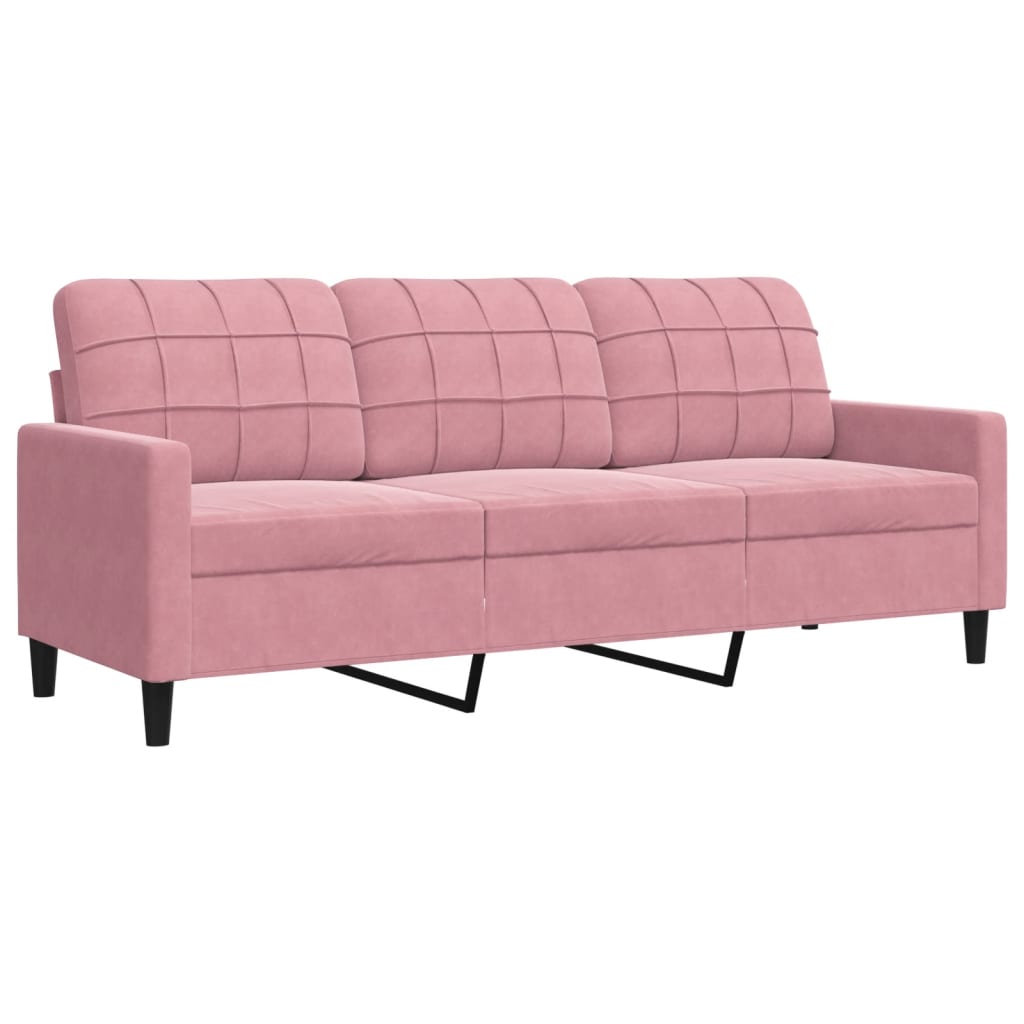 3-sitssoffa rosa 180 cm sammet