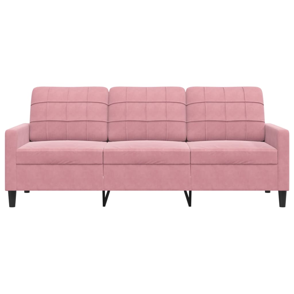 3-sitssoffa rosa 180 cm sammet