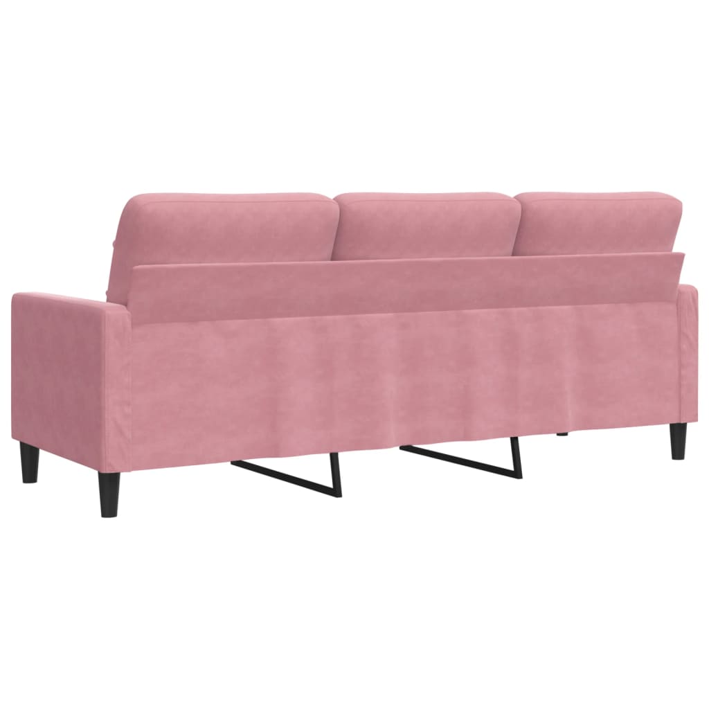 3-sitssoffa rosa 180 cm sammet